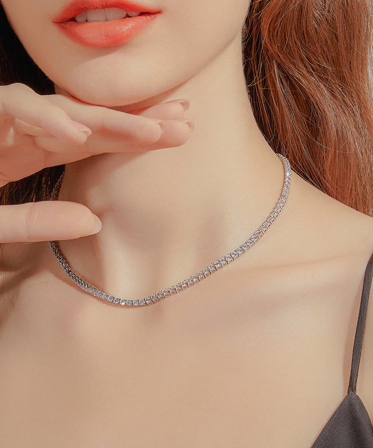 24K White Tennis Chain - 3mm Saurin Jiya