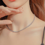24K White Tennis Chain - 3mm Saurin Jiya