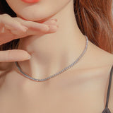 24K White Tennis Chain - 3mm Saurin Jiya