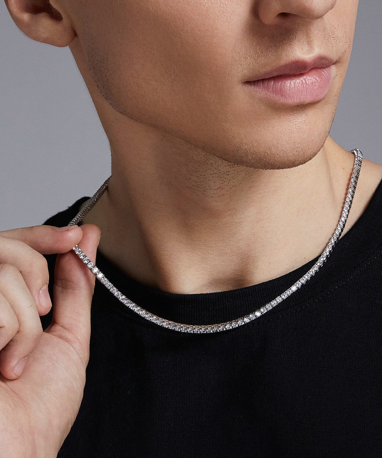 24K White Tennis Chain - 3mm Saurin Jiya