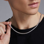 24K White Tennis Chain - 3mm Saurin Jiya