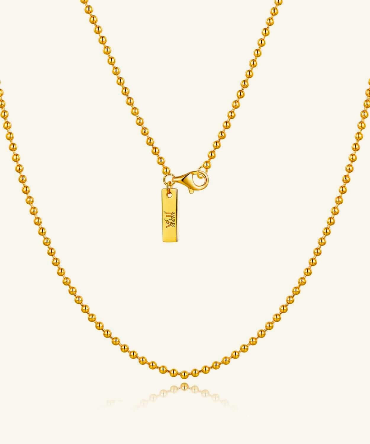 24K Yellow Gold Bead Chain - 2mm Saurin Jiya