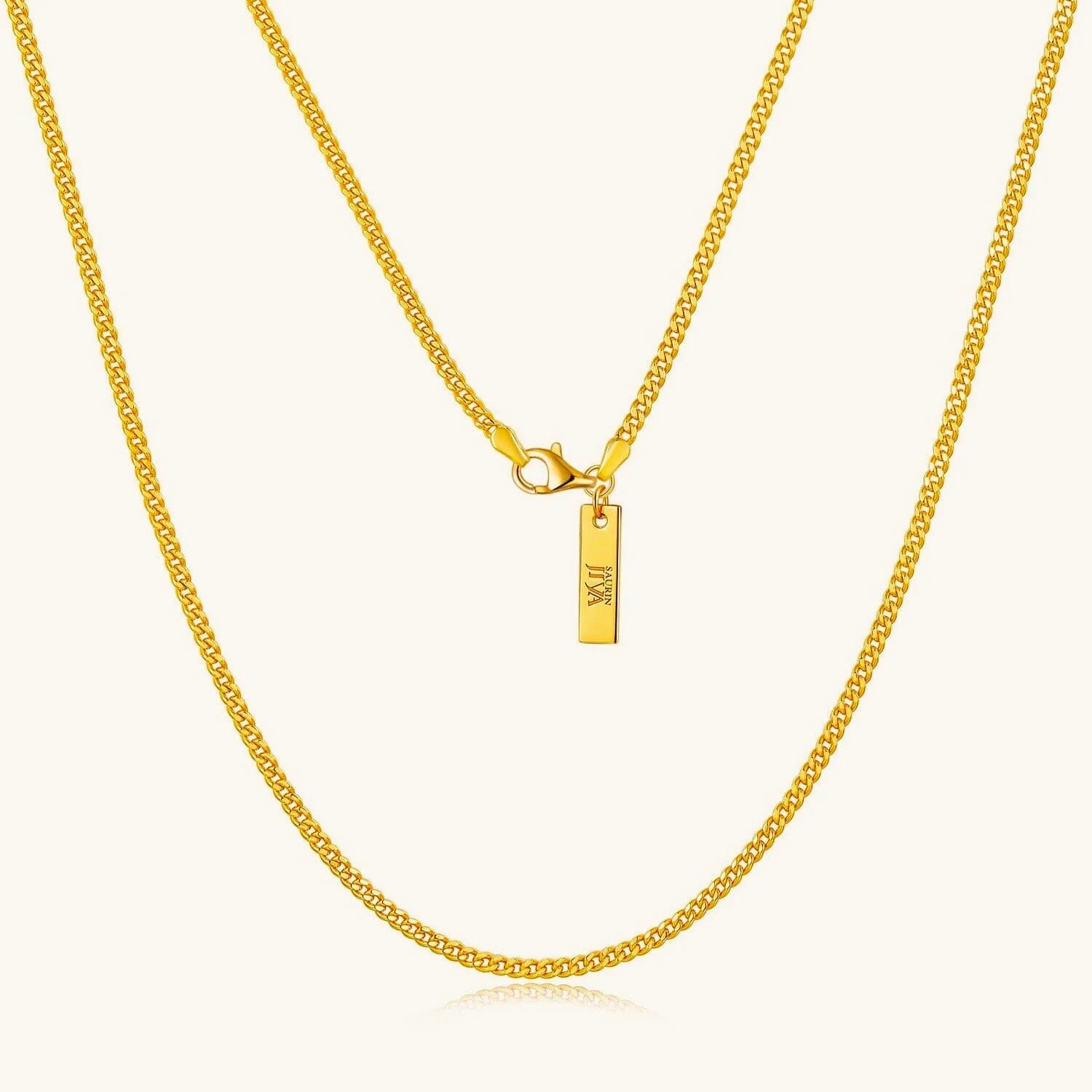 24K Yellow Gold Cuban Link Chain 2mm