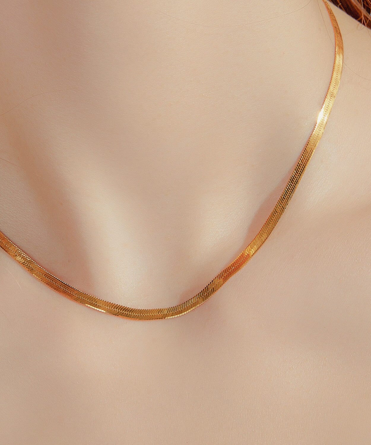 24K Yellow Gold Herringbone Chain - 3mm Saurin Jiya