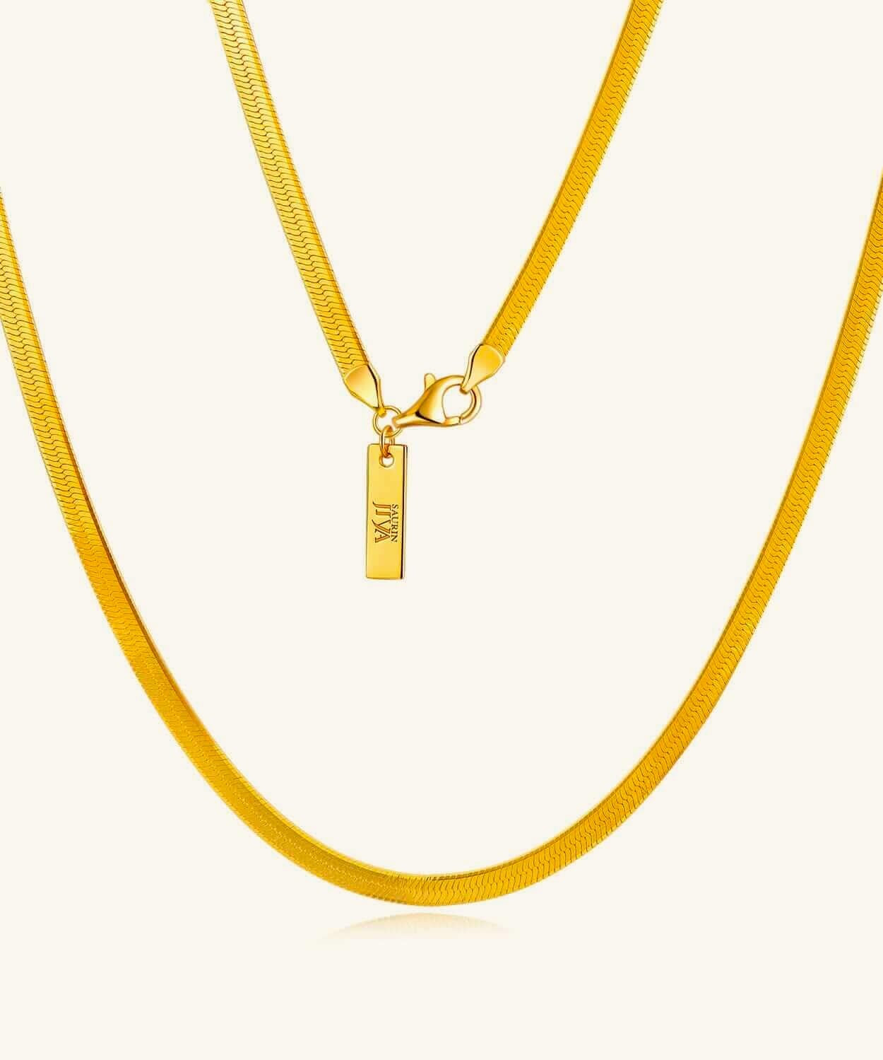 24K Yellow Gold Herringbone Chain - 3mm Saurin Jiya
