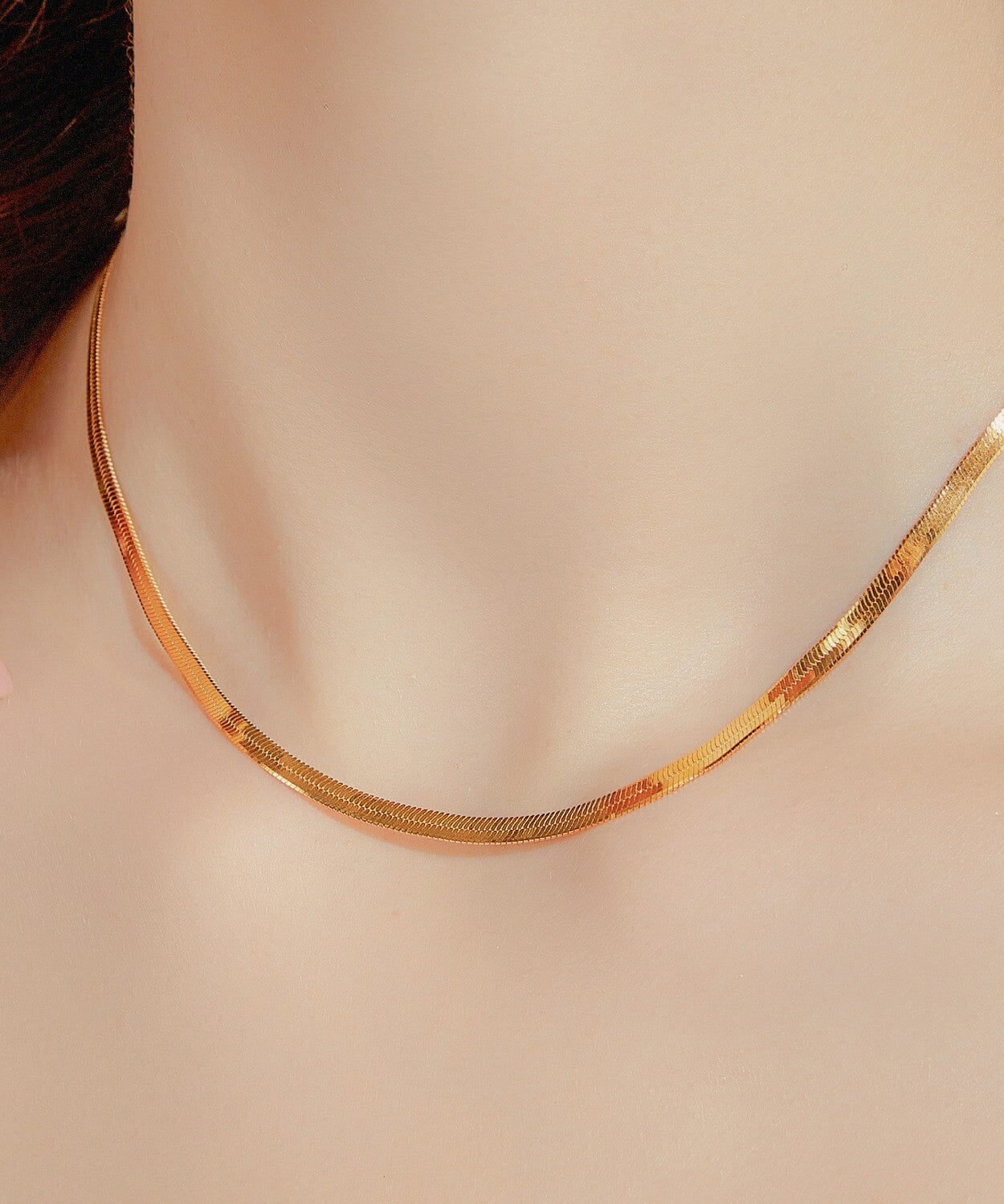 24K Yellow Gold Herringbone Chain - 3mm Saurin Jiya