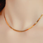 24K Yellow Gold Herringbone Chain - 3mm Saurin Jiya