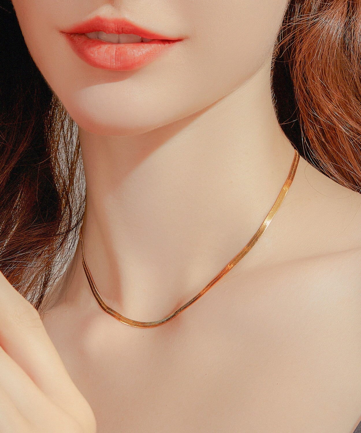 24K Yellow Gold Herringbone Chain - 3mm Saurin Jiya