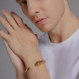 24K Yellow Gold Leopard Bracelet Saurin Jiya