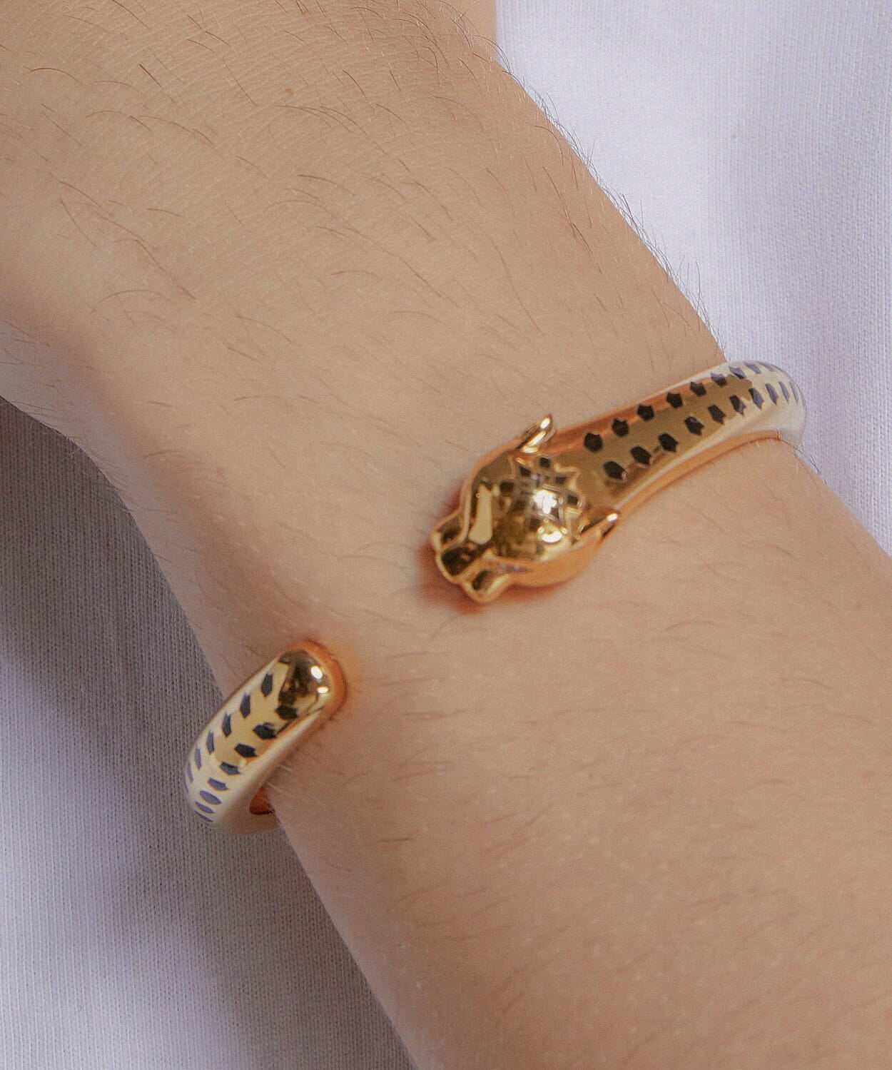 24K Yellow Gold Leopard Bracelet Saurin Jiya