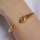 24K Yellow Gold Leopard Bracelet Saurin Jiya