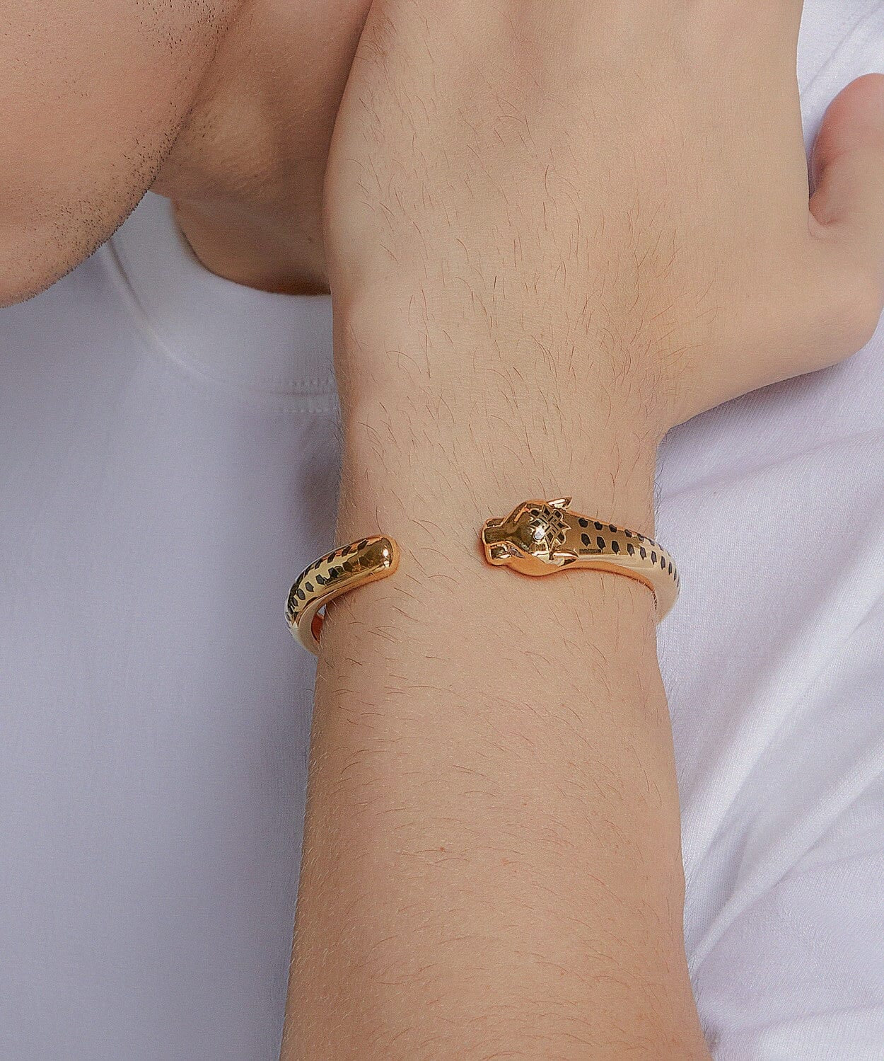 24K Yellow Gold Leopard Bracelet Saurin Jiya