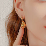24K Yellow Gold Leopard Earring Saurin Jiya