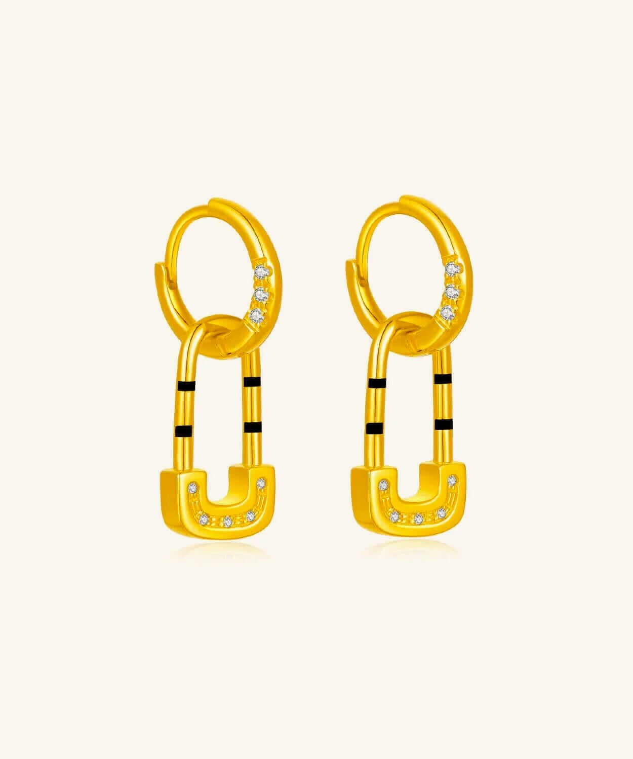 24K Yellow Gold Lock Earring Saurin Jiya