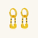 24K Yellow Gold Lock Earring Saurin Jiya