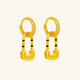 24K Yellow Gold Lock Earring Saurin Jiya