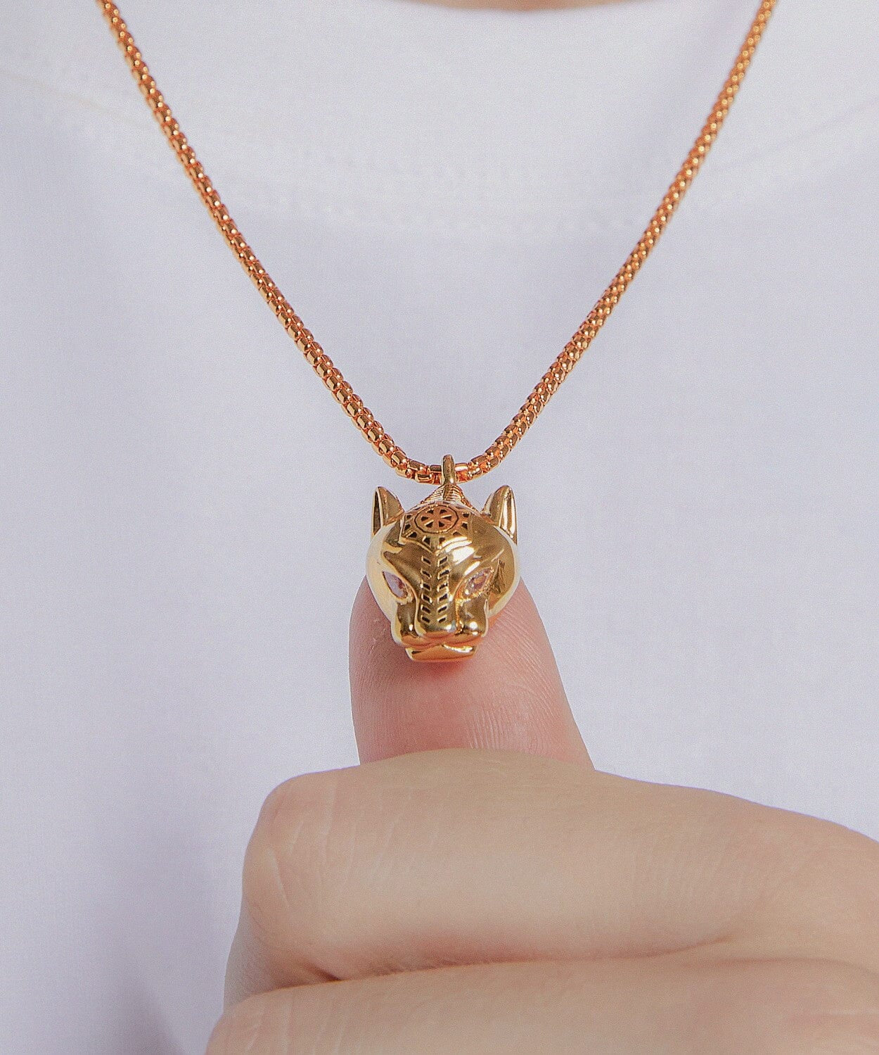 24K Yellow Gold Panther Pendant Saurin Jiya