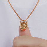 24K Yellow Gold Panther Pendant Saurin Jiya