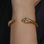 24K Yellow Gold Pavé Panther Bracelet Saurin Jiya