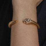 24K Yellow Gold Pavé Panther Bracelet Saurin Jiya