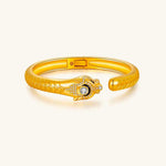 24K Yellow Gold Pavé Panther Bracelet Saurin Jiya