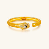 24K Yellow Gold Pavé Panther Bracelet Saurin Jiya