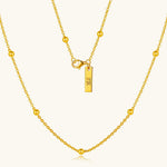 24K Yellow Gold Satellite Chain Necklace - 1mm Saurin Jiya