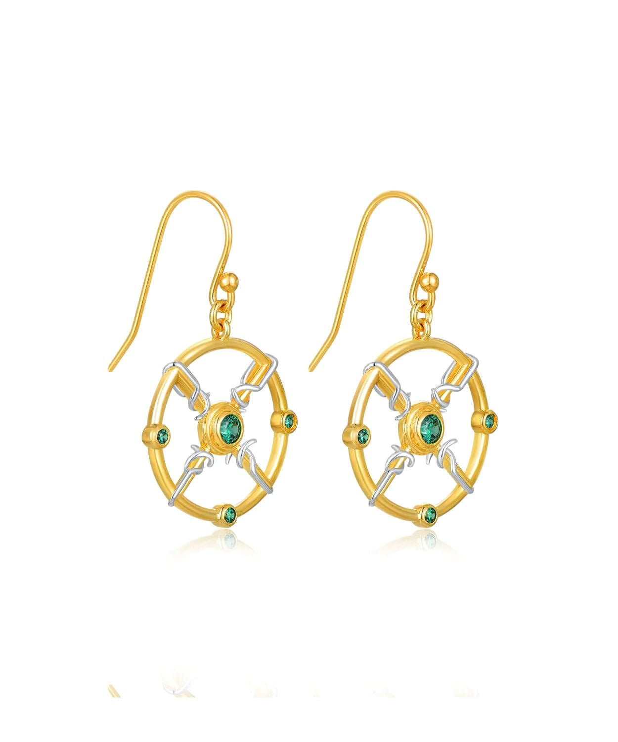 Gold Emerald Earrings