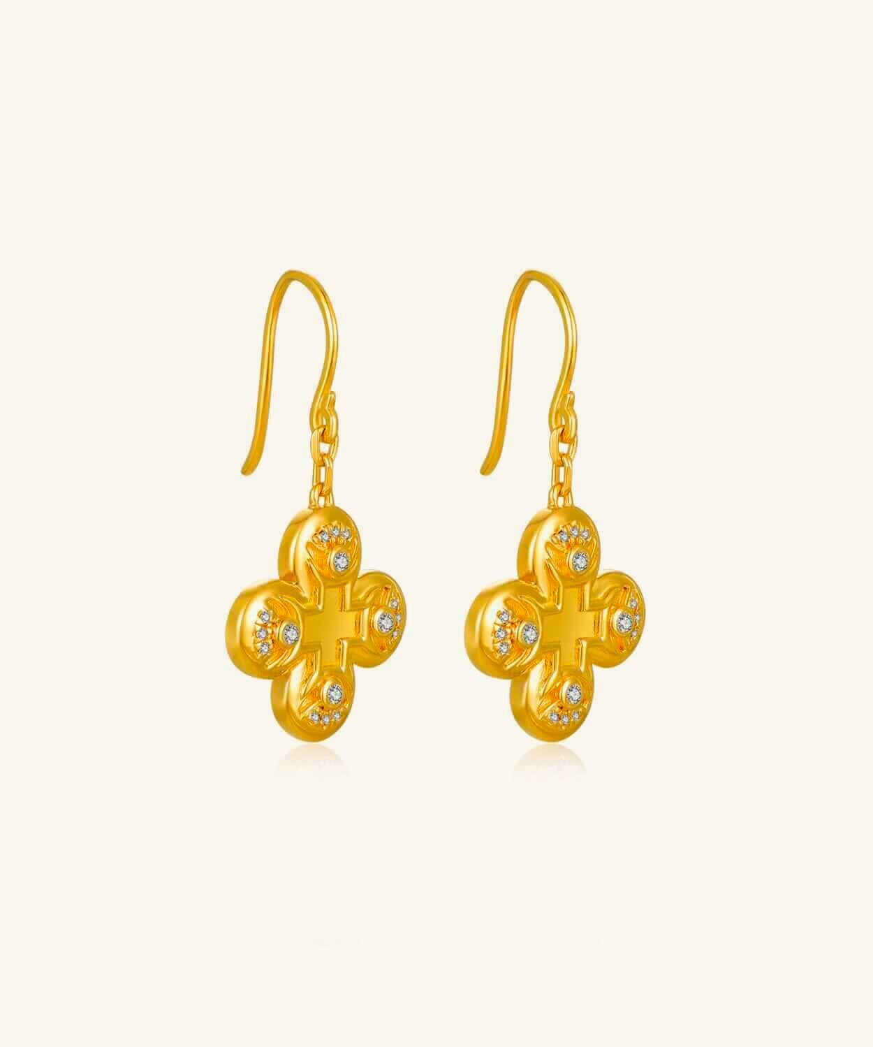 24K Gold Clover Earring Saurin Jiya