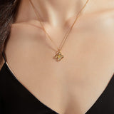 24K Gold Clover Necklace Saurin Jiya