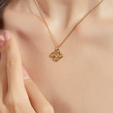 24K Gold Clover Necklace Saurin Jiya
