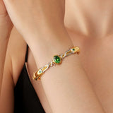 24K Gold Enchanted Emerald Bracelet Saurin Jiya