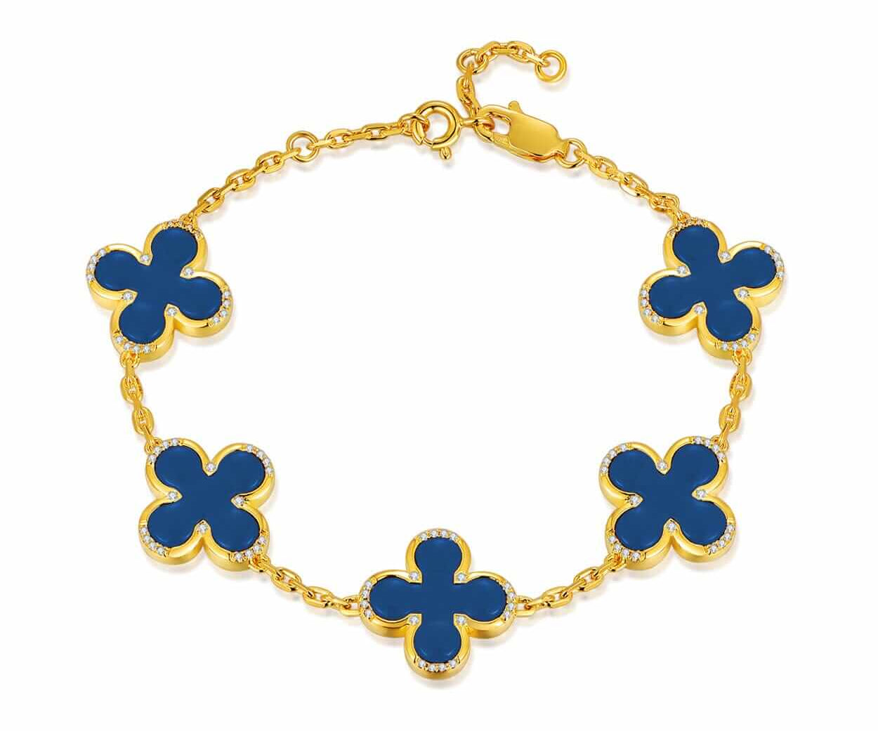 Blue Clover BraceletHandcrafted Fine Jewelry