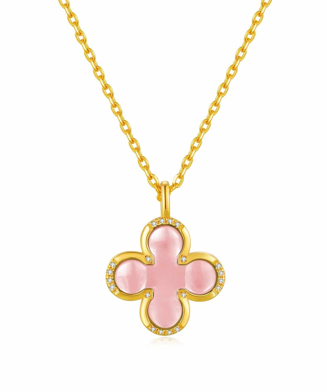 Pink Clover Necklace