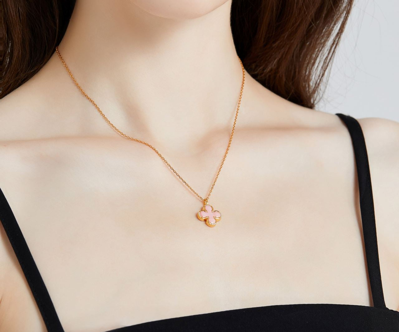 Pink Clover NecklaceHandcrafted Fine Jewelry