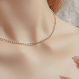 24K White Gold Bead Chain - 2mm Saurin Jiya