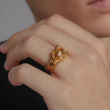 24K Yellow Gold Panther Ring Saurin Jiya